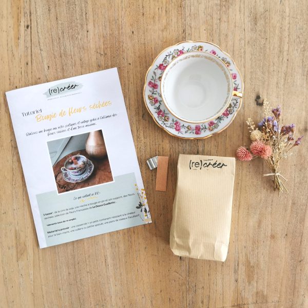 KIT | Bougie de fleurs séchées