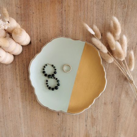 Vide poche vert pastel et doré | PRUNE ~ Collection "Printemps"